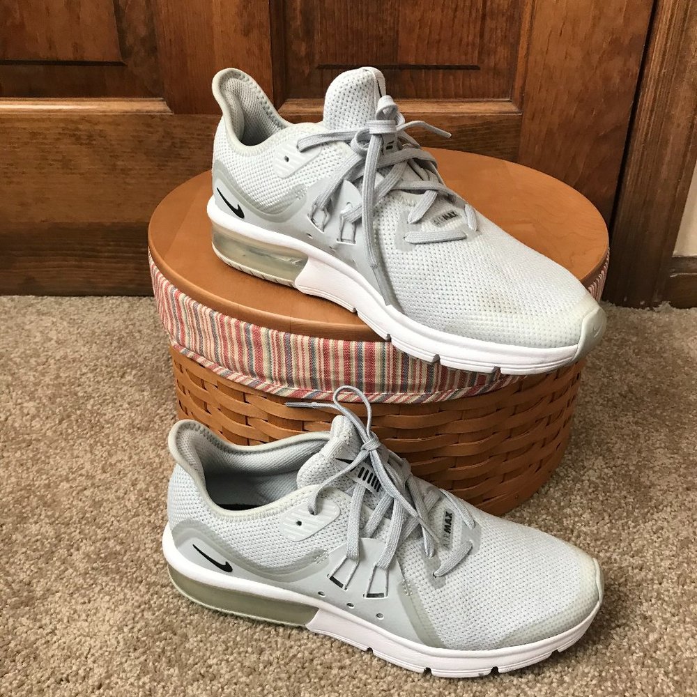 Nike Platinum White Air Max Sequent 3 Shoes